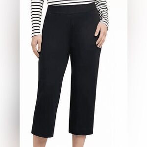 Lands End Shore Stretch Knit Capri Pants in Black Women's Size Small Brand New
